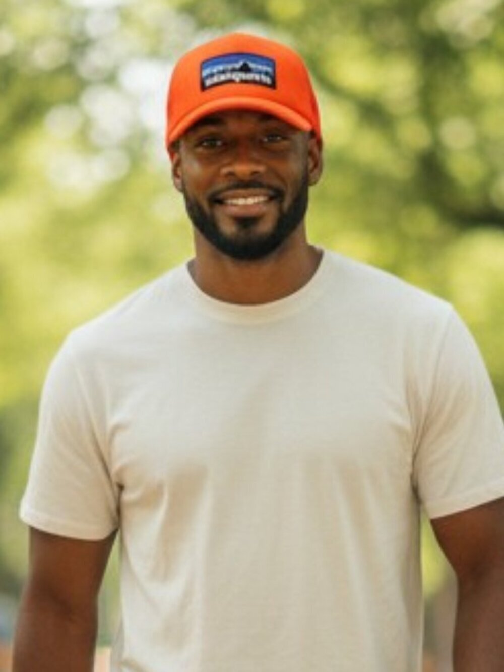 Patagonia P-6 Logo Trucker Snapback Hat with Mesh Back in Campfire Orange - Picture 2 of 8